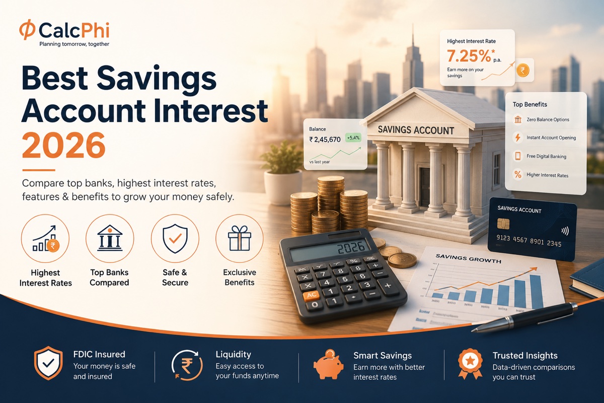 Best savings account interest rates in India 2026 — compare top banks, highest rates, and features to grow your money safely