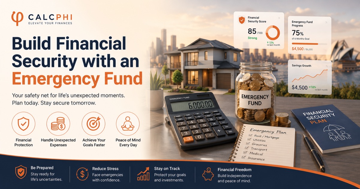 Build financial security with an emergency fund in Australia — financial protection, handle unexpected expenses, peace of mind