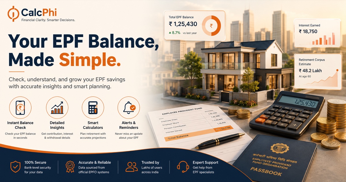 EPF balance made simple — check, understand, and grow your EPF savings with accurate insights and smart retirement planning