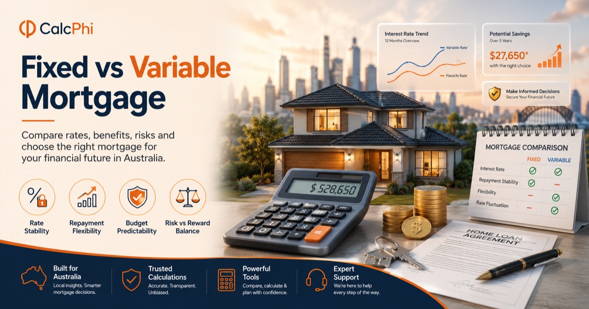 Fixed vs Variable Mortgage Australia — rate stability, repayment flexibility and risk vs reward comparison