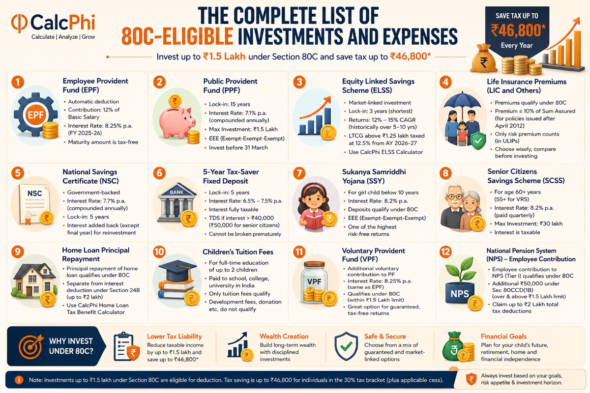 The Complete List of 80C-Eligible Investments and Expenses
