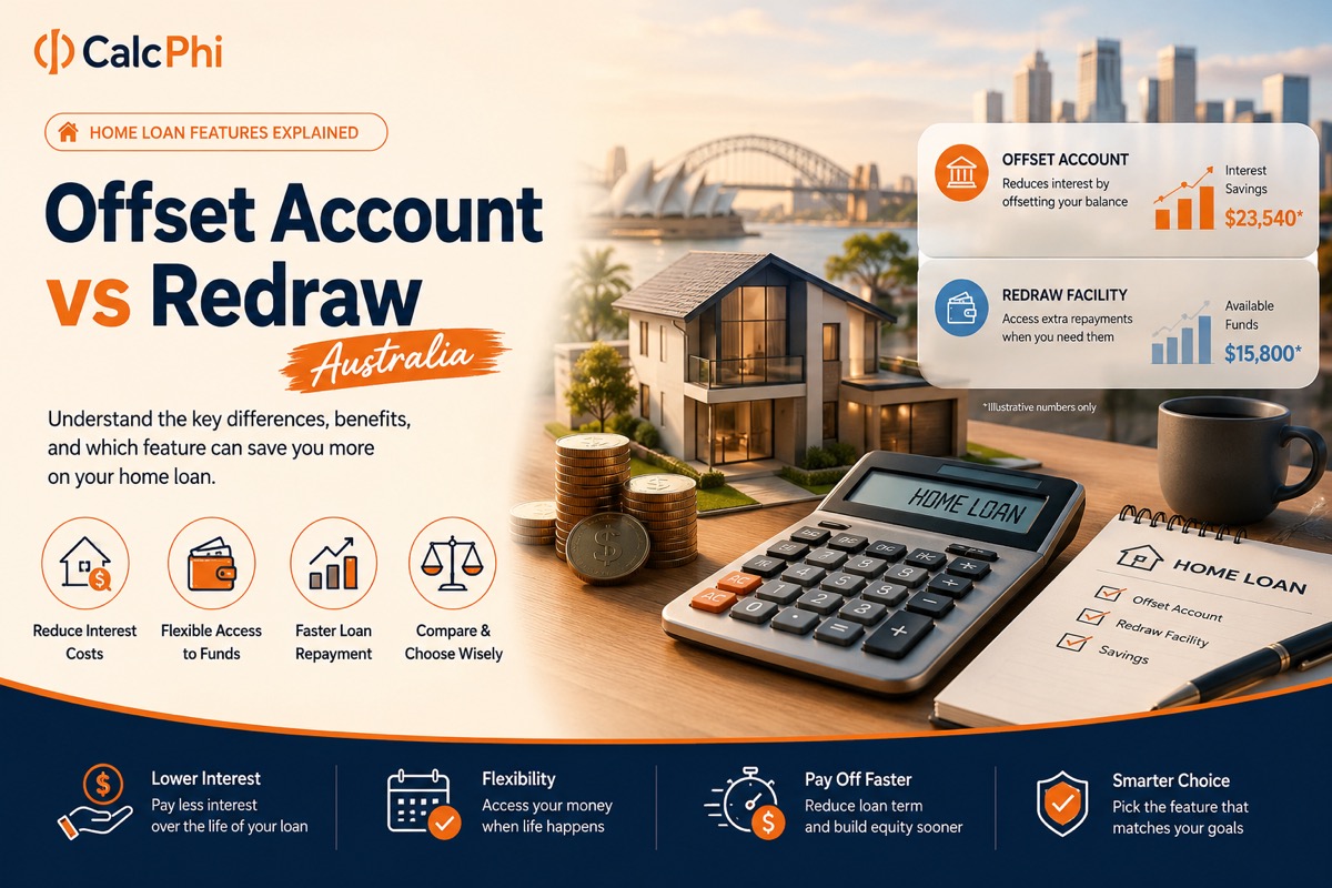 Offset account vs redraw Australia — key differences, interest savings, flexible access and which feature saves more